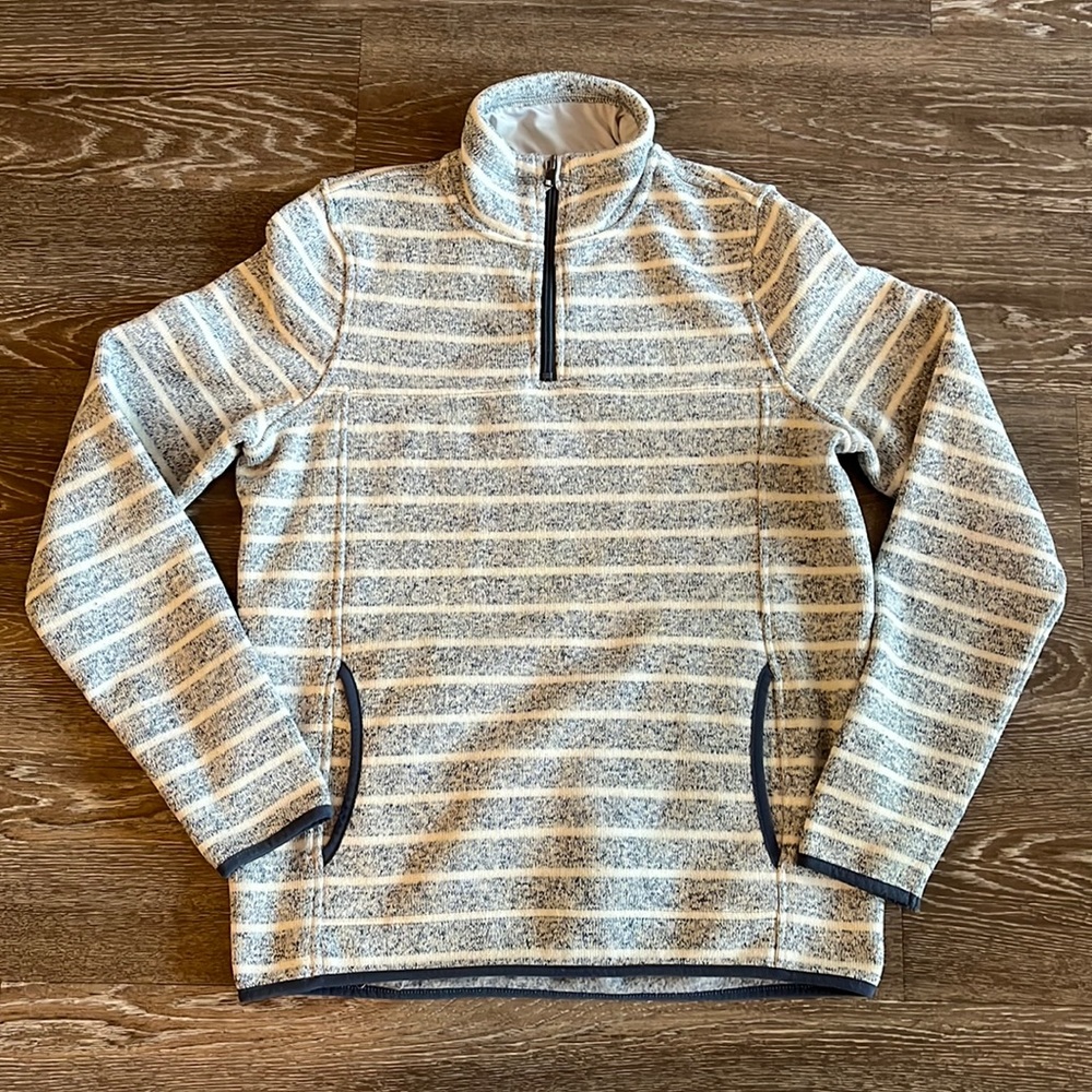 Striped Fleece Quarter-zip